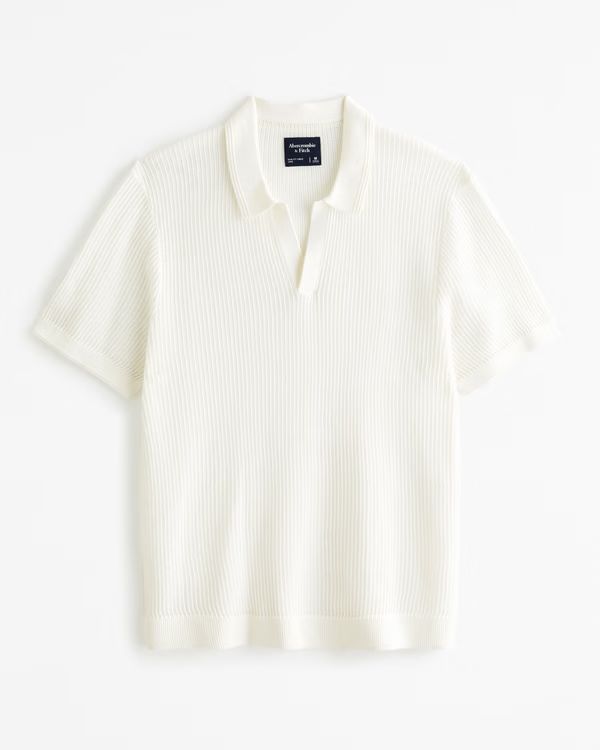 Men's Open Stitch Johnny Collar Sweater Polo | Men's Tops | Abercrombie.com | Abercrombie & Fitch (US)