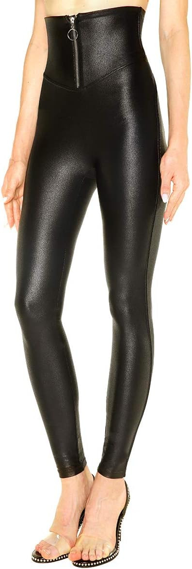 Tagoo Womens Faux Leather Leggings Stretch High Waisted Pleather Pants | Amazon (US)