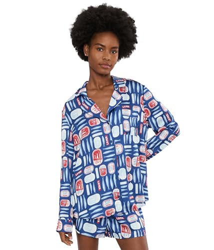 Show Me Your Mumu, Womens, Beauty Sleep PJ Set, Navy Salty Sardines Silky, Medium | Amazon (US)