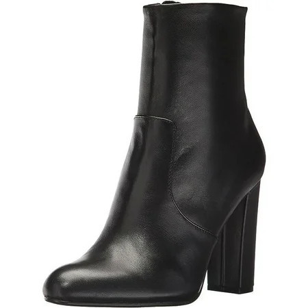 Steve Madden Editor Black Leather Fashion Pointed Toe Womens Dress Ankle Boots (Black Leather 9.5) | Walmart (US)