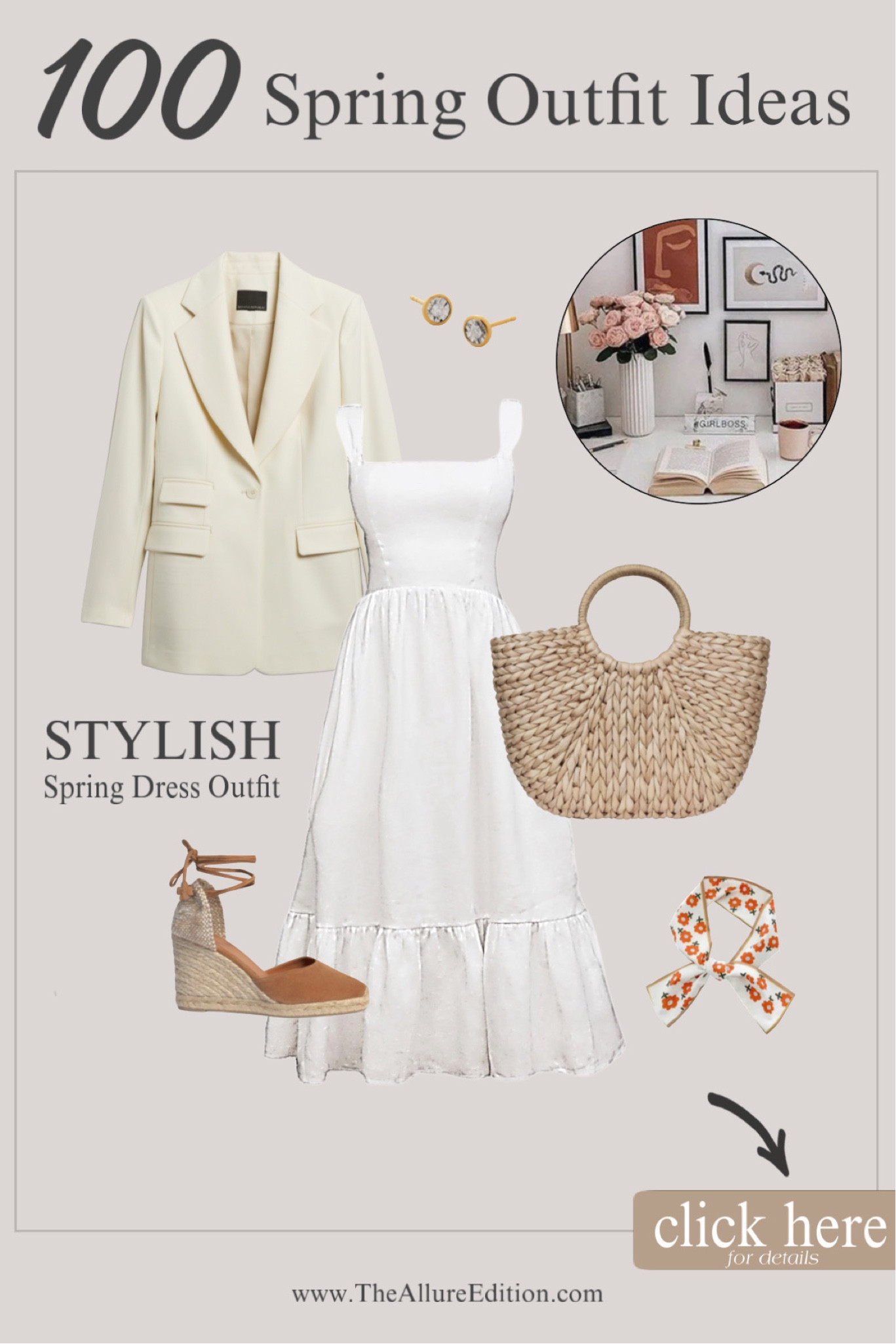 Spring Outfit idea
Spring white dress
Linen dress
White dress
Raffia bag
Blazers 

#LTKstyletip #LTKSeasonal #LTKFind