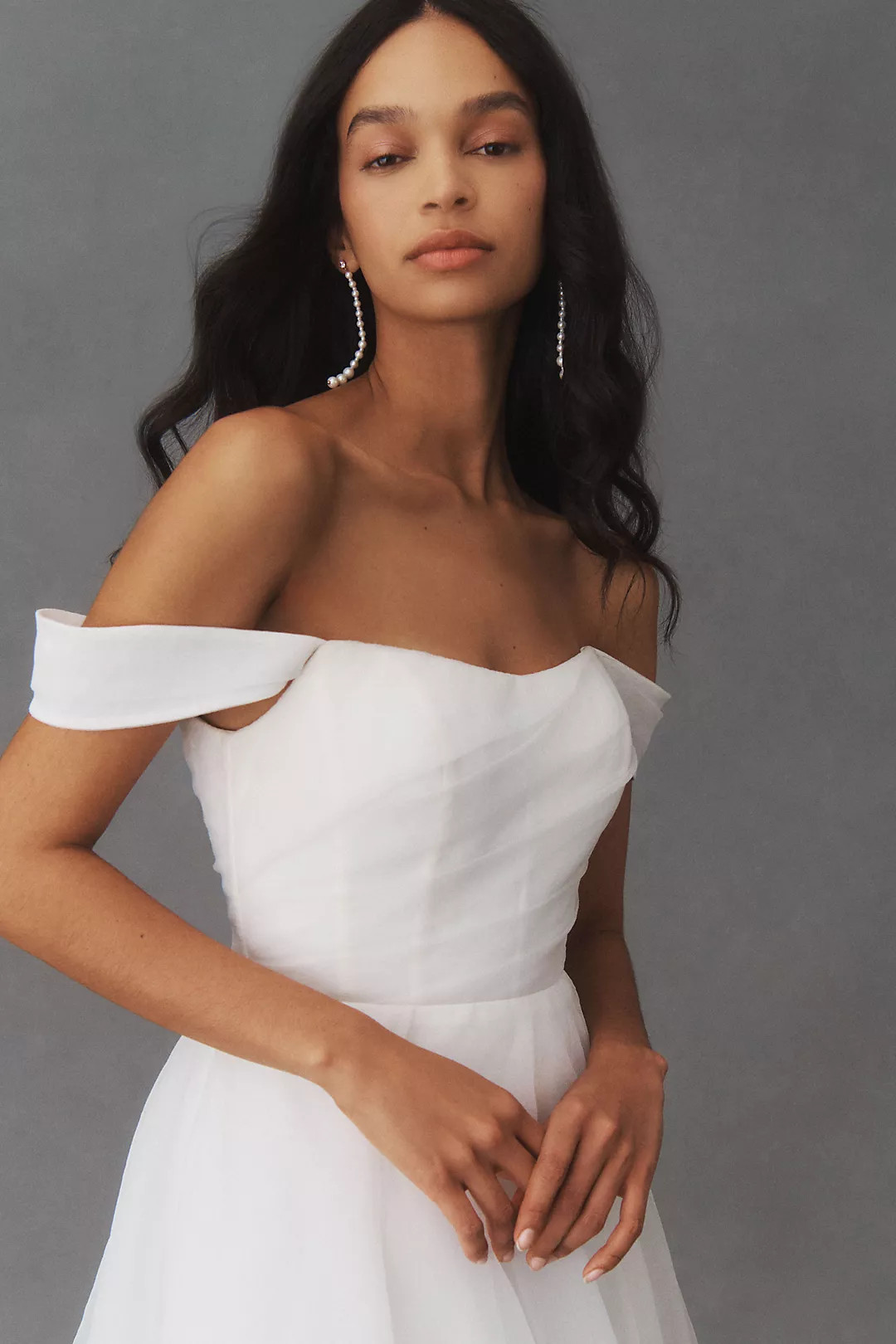 Jenny Yoo Bronte Off-The-Shoulder Organza A-Line Wedding Gown | Anthropologie (US)