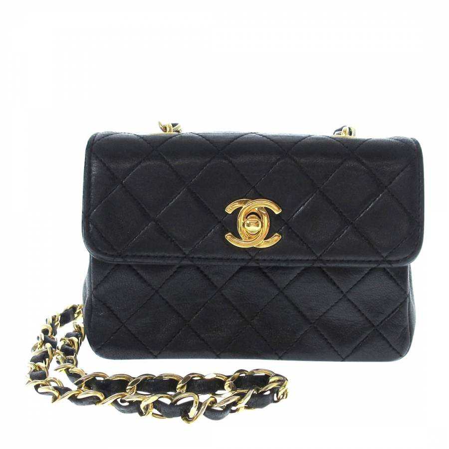 Black Mini Matelasse Shoulder Bag | BrandAlley