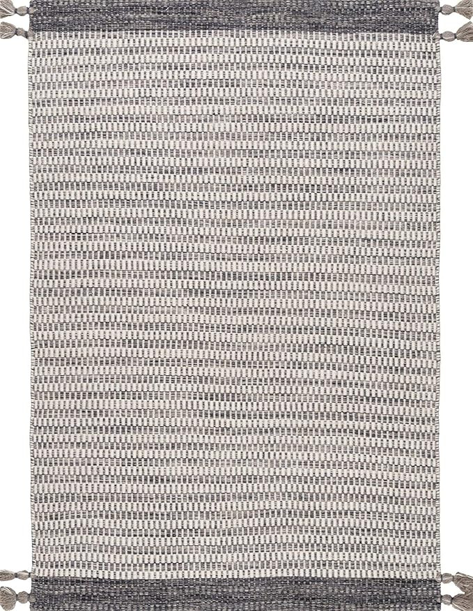 nuLOOM Jenson Braided Tassel Wool Rug, 5' x 8', Grey | Amazon (US)
