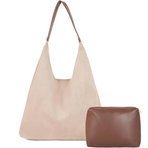Suede Tote & Hobo Bag for Women - Luxury Crossbody Handbag in A-Beige (Retro) | Amazon (US)