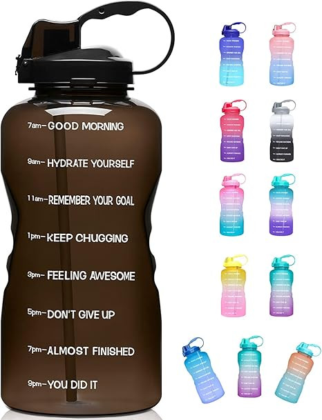 Giotto Large 1 Gallon/128oz (When Full) Motivational Water Bottle with Time Marker & Straw, Leakp... | Amazon (US)