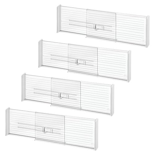iDesign Expandable Plastic Deep Drawer Dividers for Kitchen, Dresser, or Desk Drawers - Set of 4 - Clear | Amazon (US)