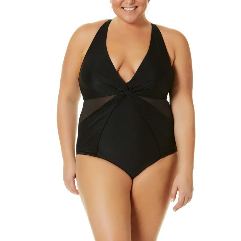 Terra and Sky Women's Plus Solid Crossback One Piece | Walmart (US)