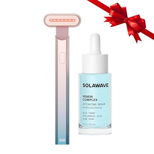 Solawave 4-in-1 Radiant Renewal Wand and Serum Bundle, Face Skincare Wand with Facial Massager, F... | Amazon (US)