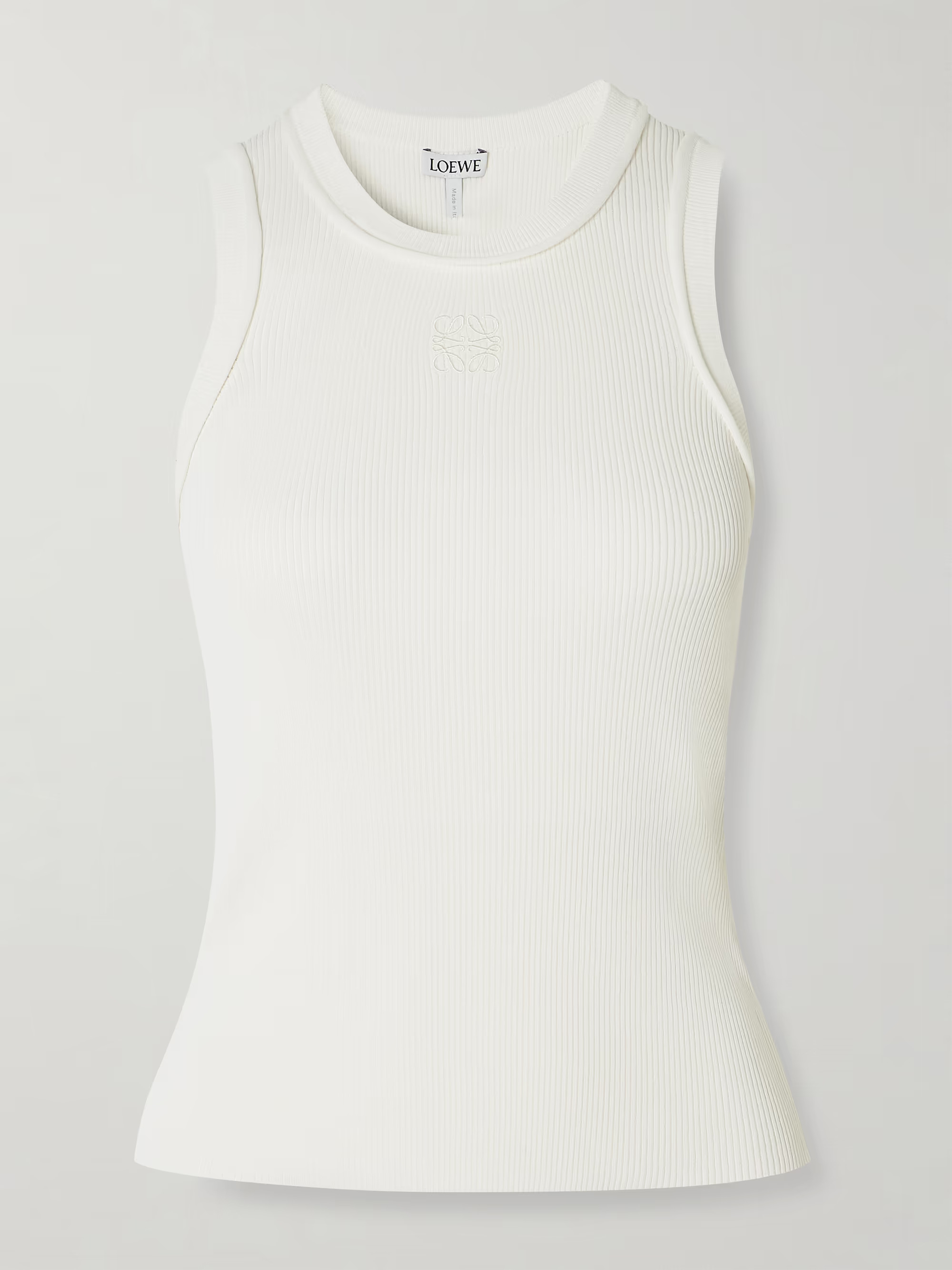 Anagram embroidered ribbed-knit tank | NET-A-PORTER (UK & EU)
