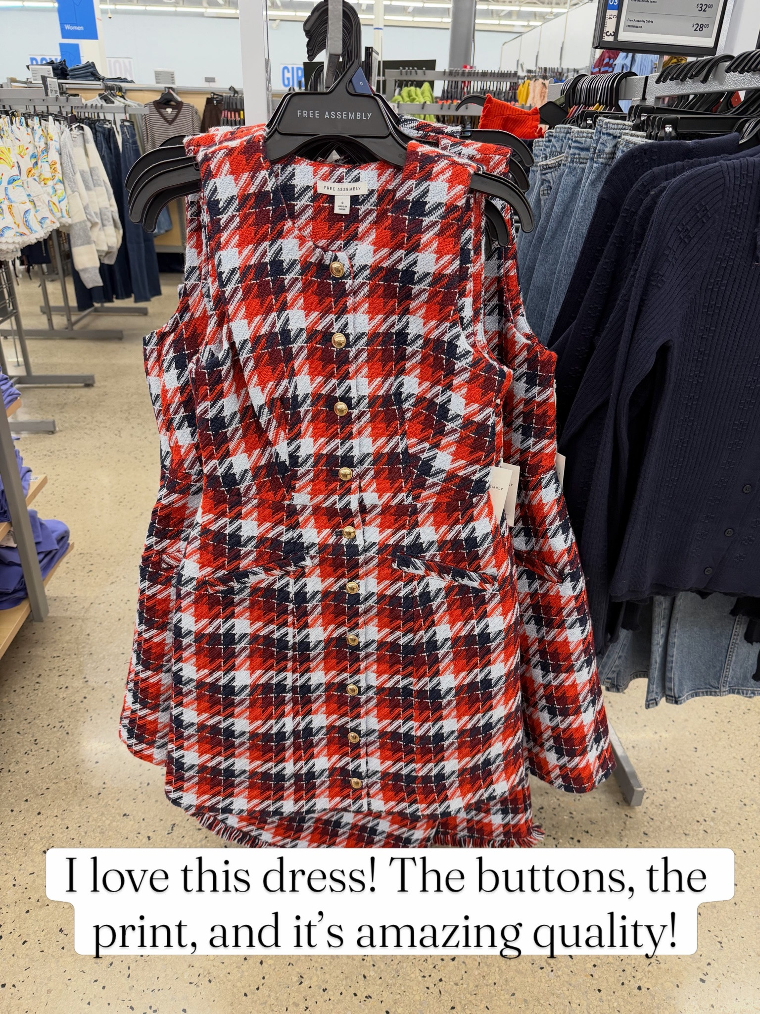 Tweed dress at Walmart, wha?! So chic! #walmartfashion