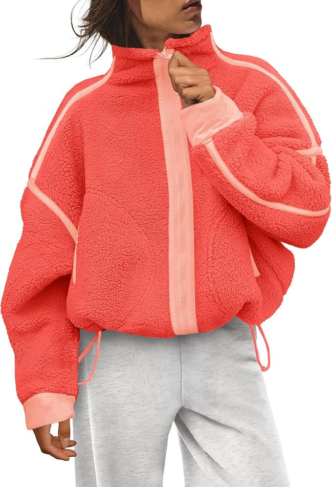 Panadila Womens Fleece Zip Up Jacket Fuzzy Sherpa Jacket Casual Teddy Coats Winter Outerwear with... | Amazon (US)