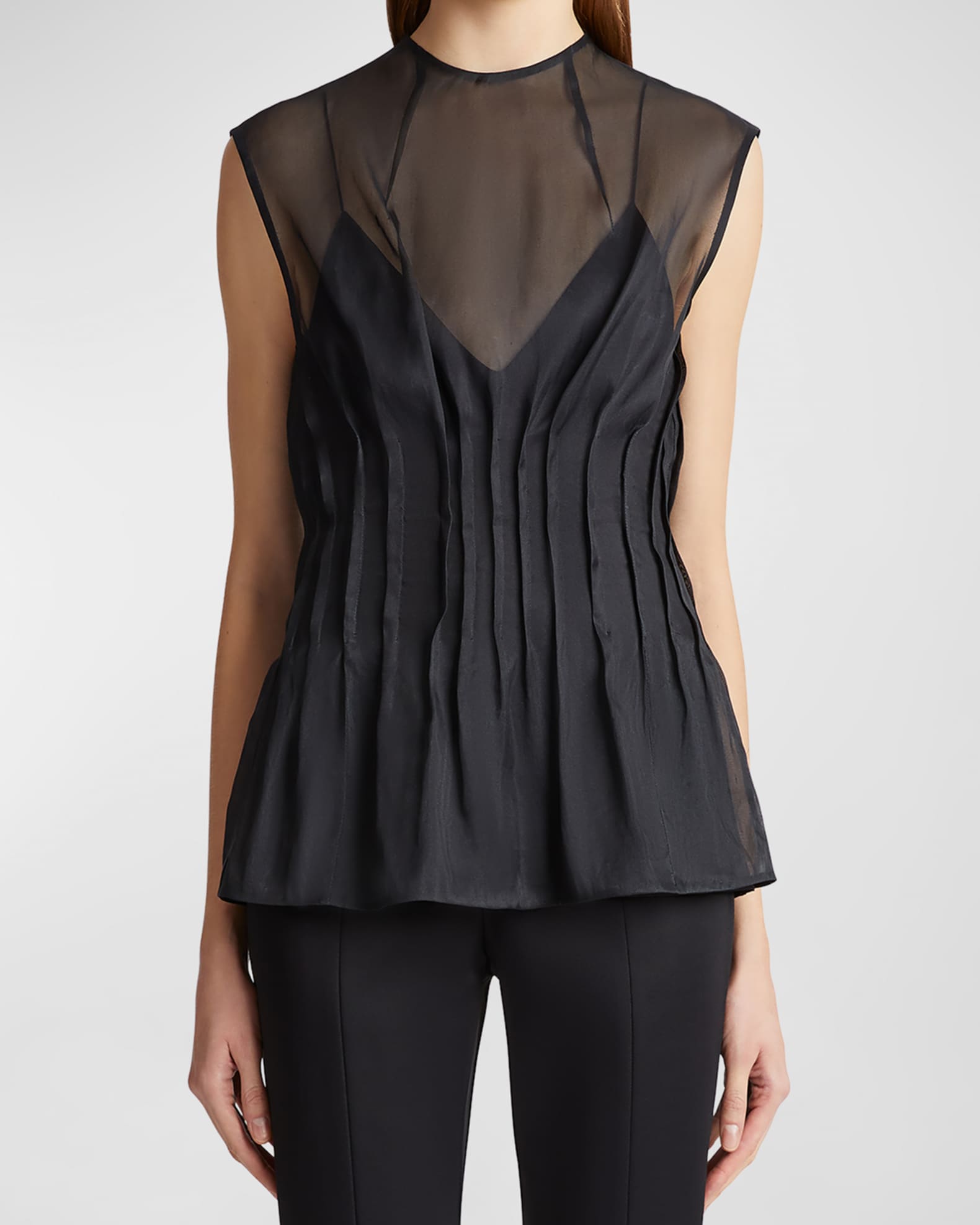 Westin Pleated Silk Top | Neiman Marcus