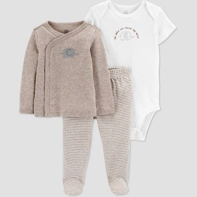 Baby 3pc Top and Bottom Set with Cardigan - Just One You® made by carter's Gray | Target