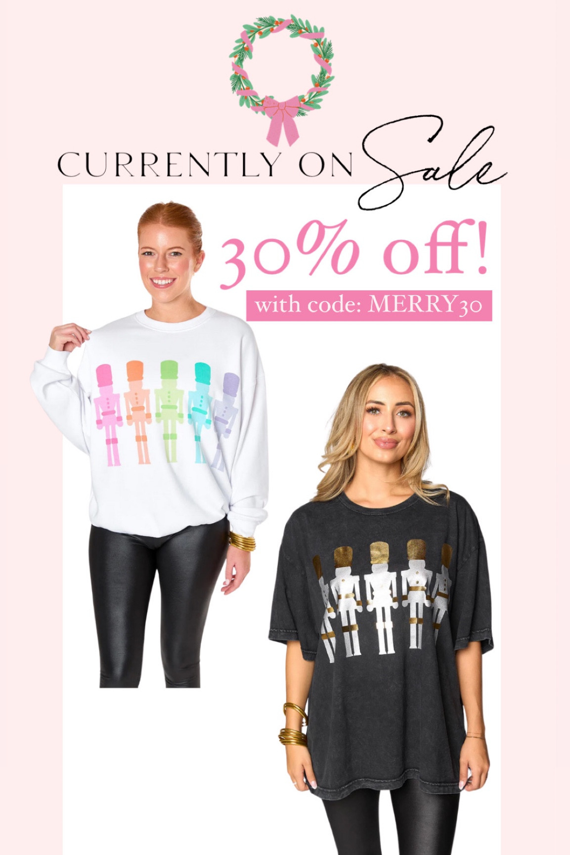 MERRY30 for 30% off holiday clothing! 
Shop buddy love
Christmas 
Festive 


#LTKHoliday #LTKGiftGuide #LTKsalealert