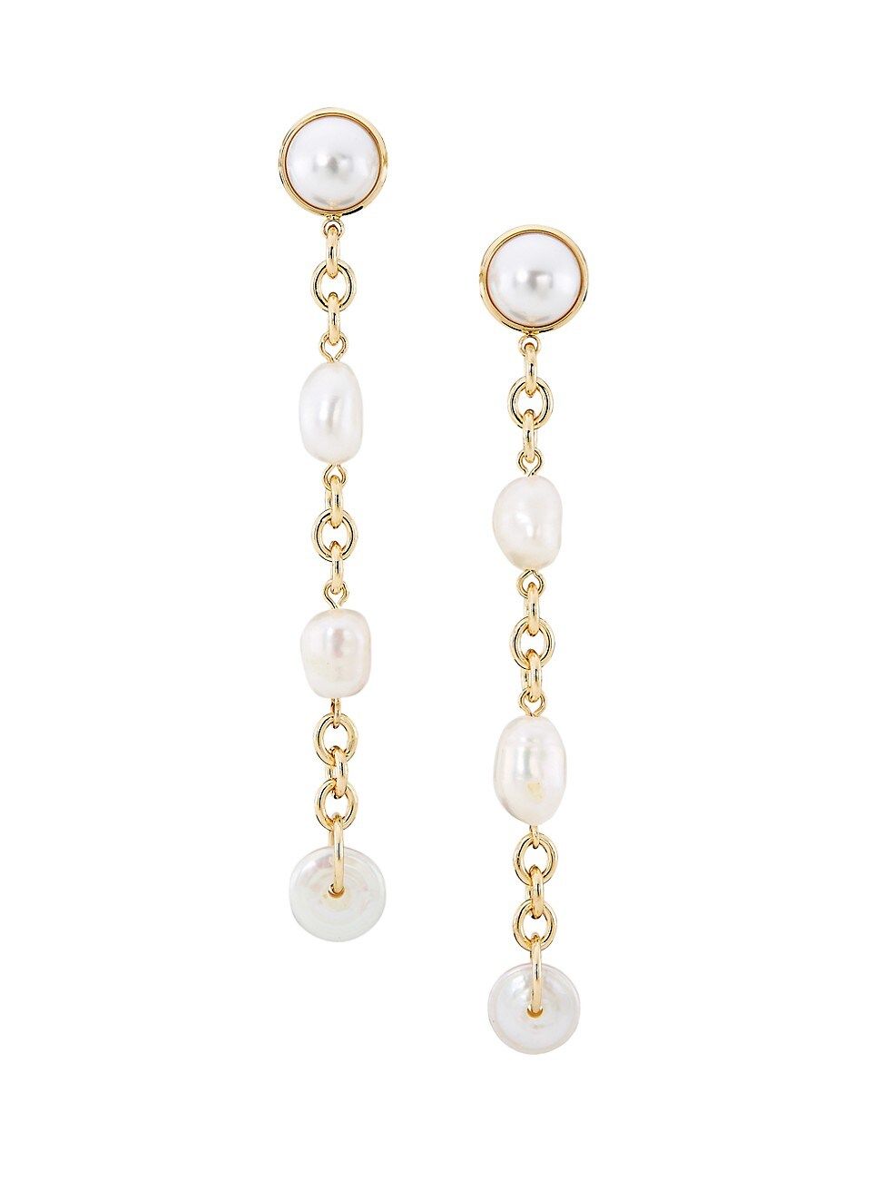 DANNIJO Coty Gold-Plated & 6MM-8 MM Freshwater Pearl Drop Earrings | Saks Fifth Avenue