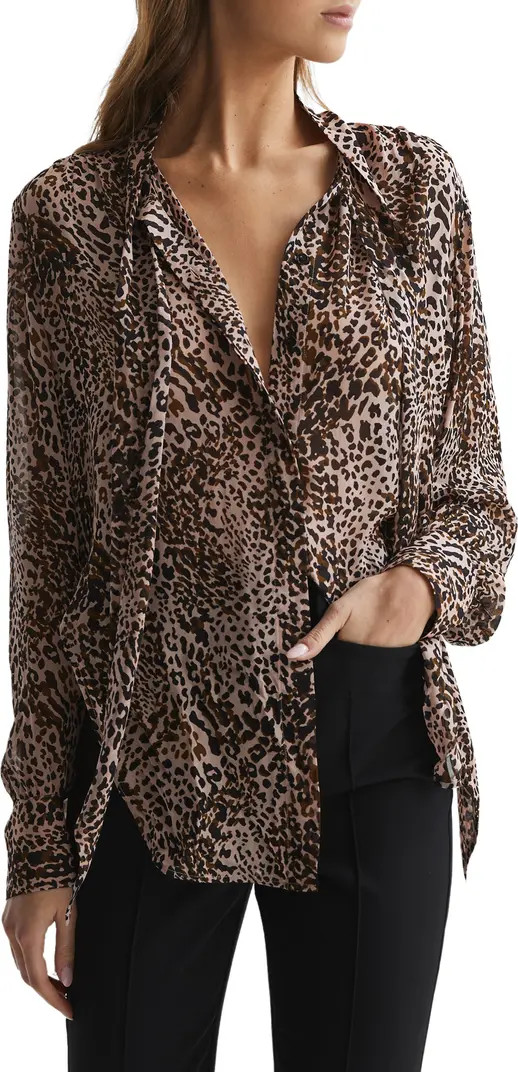 Tora Leopard Print Bow Blouse | Nordstrom
