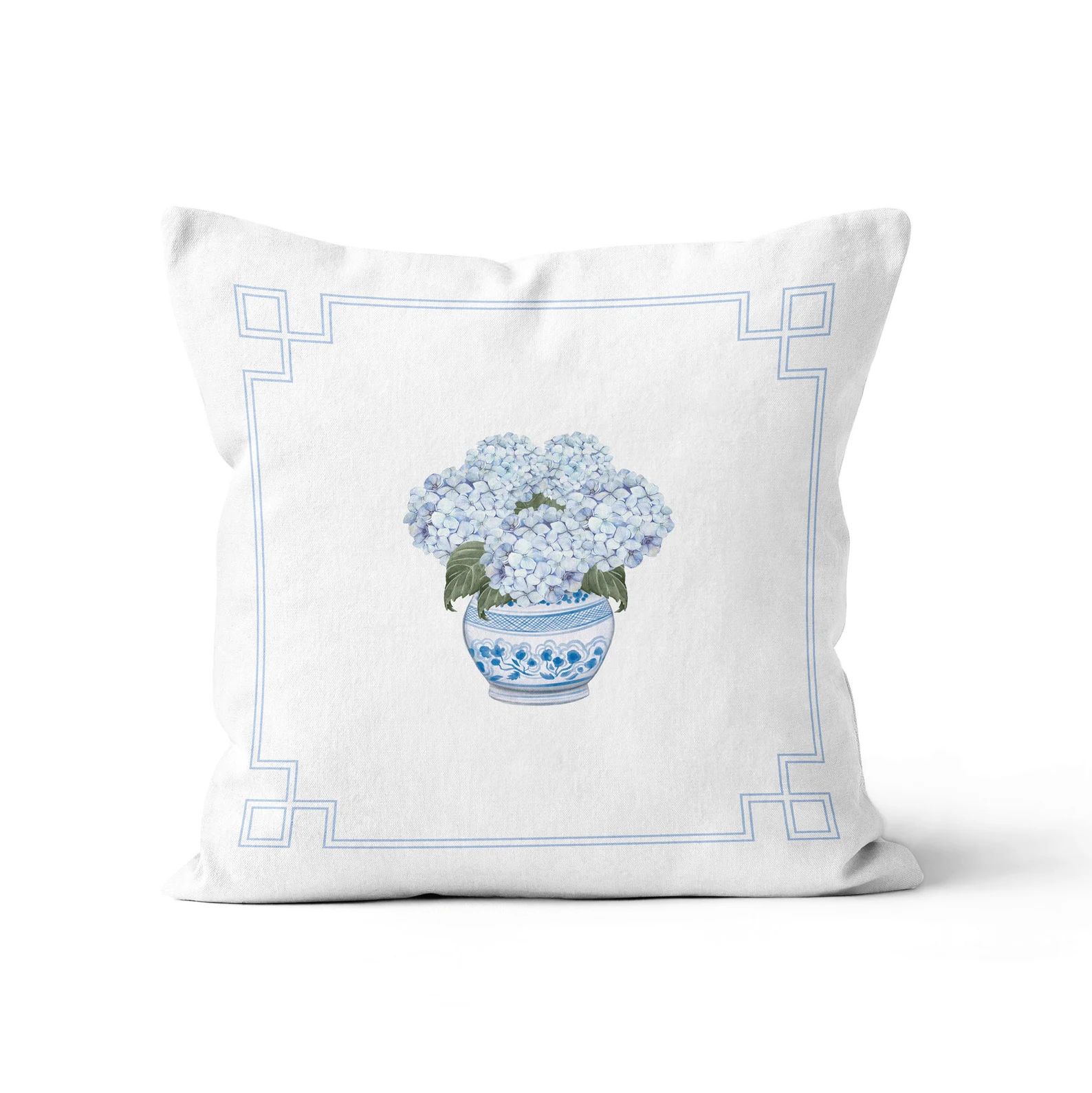 Hydrangea Chinoiserie Scatter Cushion / Throw Pillow Cover - Etsy | Etsy (US)