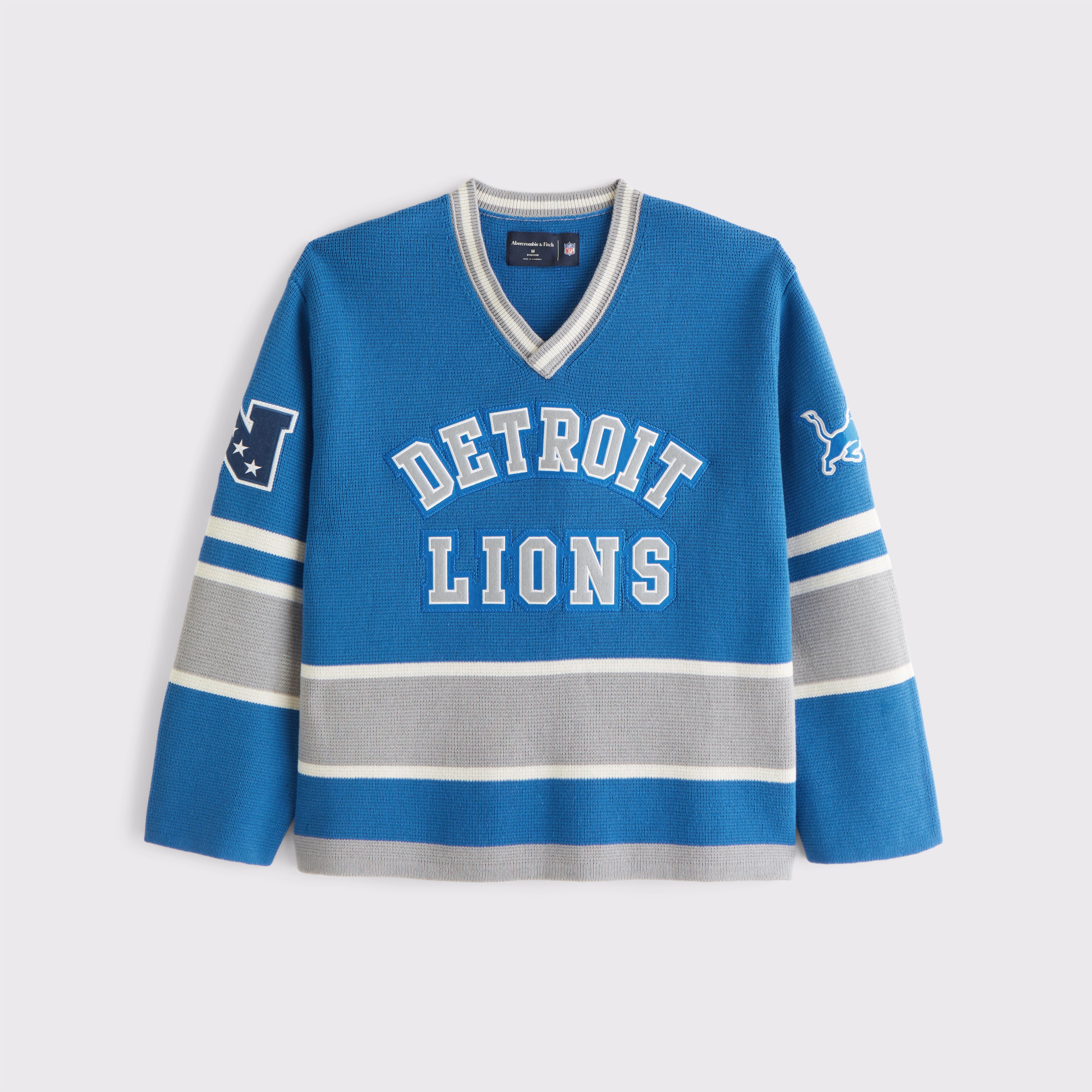 Detroit Lions Hockey Jersey-Inspired Sweater | Abercrombie & Fitch (US)
