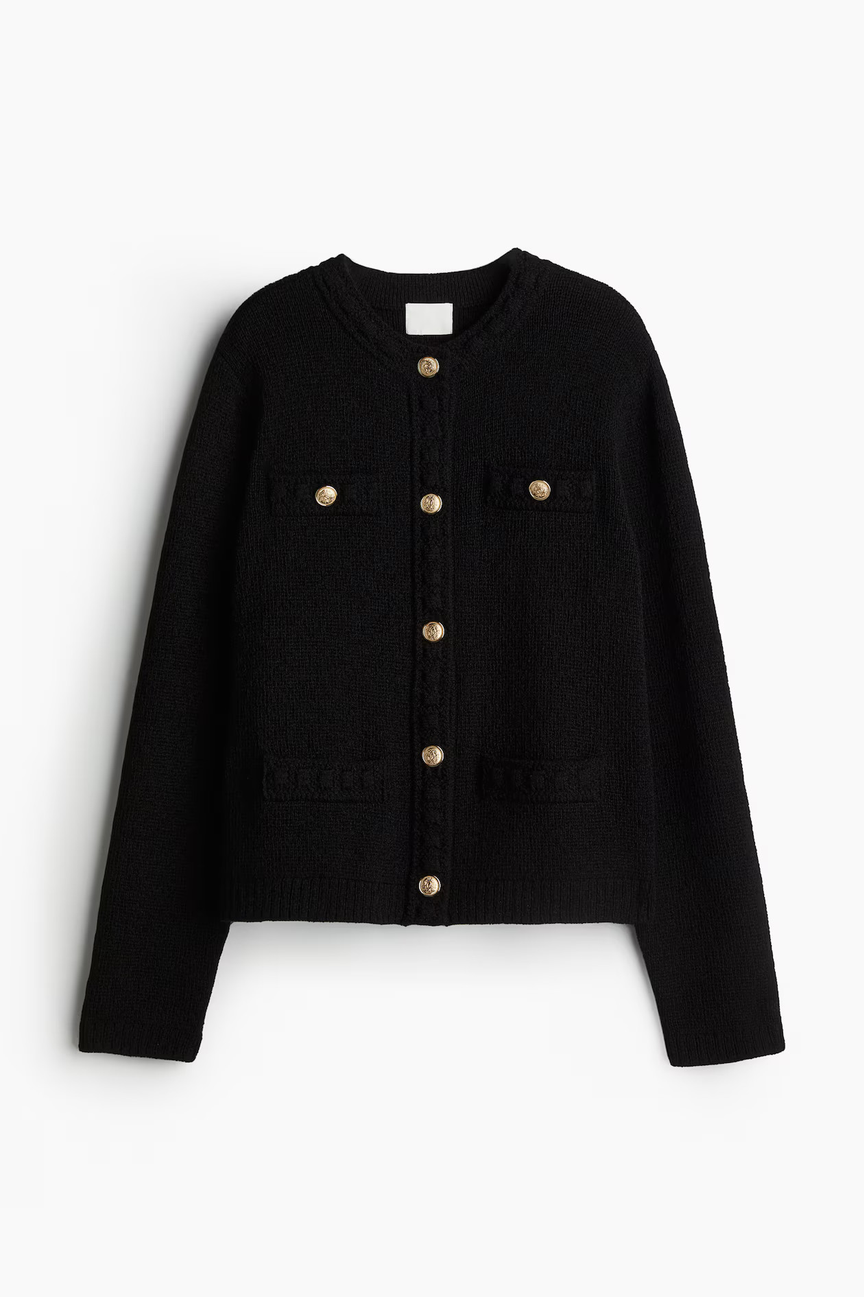 Textured-knit cardigan - Round neck - Long sleeve - Cream - Ladies | H&M GB | H&M (UK, MY, IN, SG, PH, TW, HK)