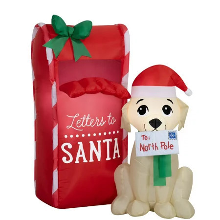 3.5 ft Mailbox Dog Christmas Airblown Yard Inflatable, Multicolor Holiday Decoration | Walmart (US)