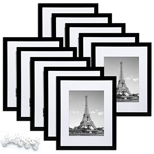 upsimples 8x10 Picture Frame Set of 10,Display Pictures 5x7 with Mat or 8x10 Without Mat,Multi Photo | Amazon (US)