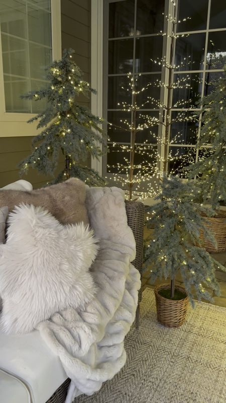 Cozy holiday outdoor covered patio 

Holiday home, twinkling twig trees, cozy throws

#LTKhome #LTKsalealert #LTKHoliday