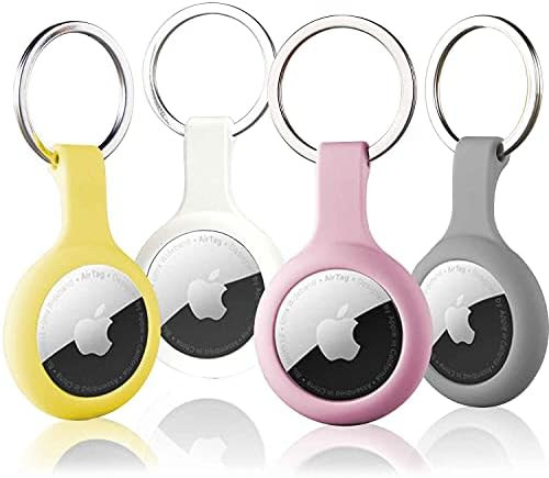 ThingsBag 4 Pack Silicone Case for Airtags with Keychain, Protective Cover for Apple Air tag Key Fin | Amazon (US)