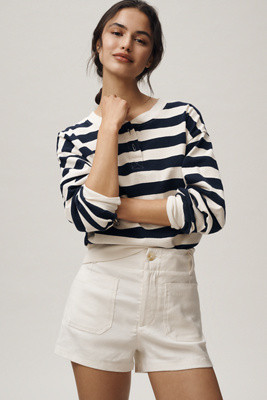 Colette European Linen Stretch High-Rise Shorts | Anthropologie (US)