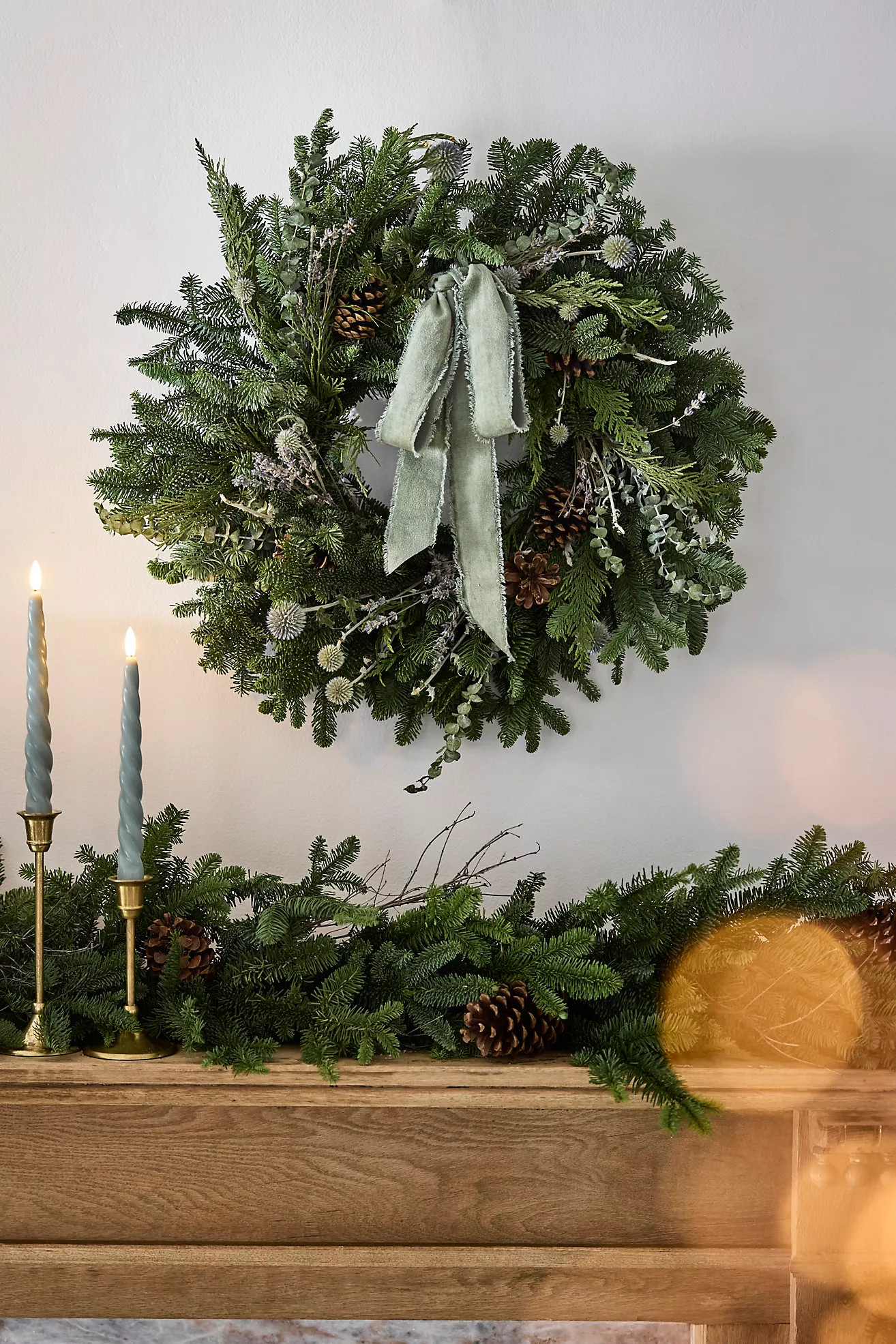 Fresh Evergreen, Lavender + Eucalyptus Wreath | Terrain