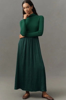The Thea Long-Sleeve Twofer Maxi Dress | Anthropologie (US)