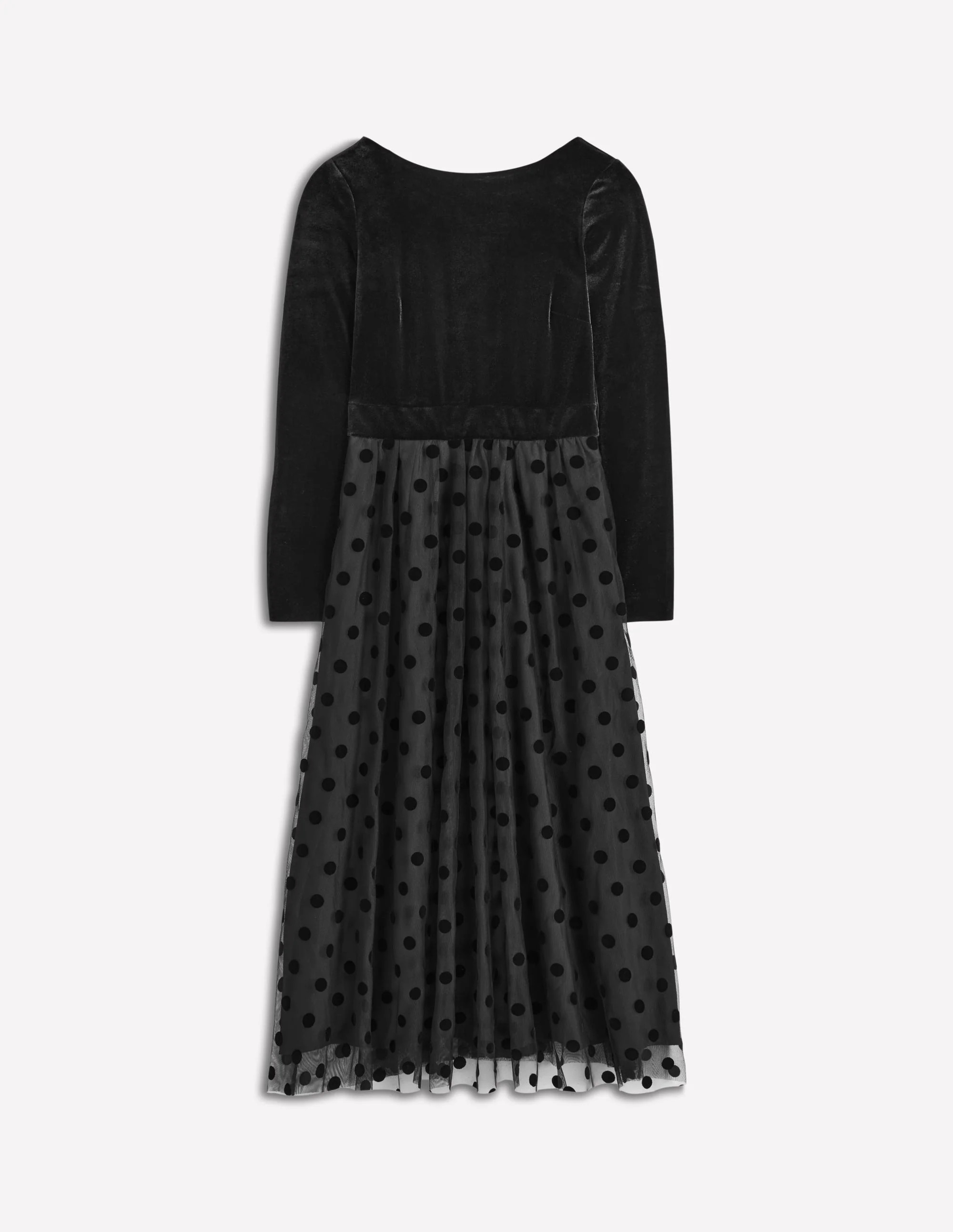 Velvet Bodice Jersey Dress-Black | Boden (US)