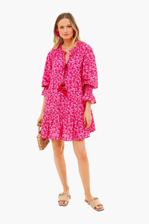 Medallion Floral Pink Bella Short Dress | Tuckernuck (US)
