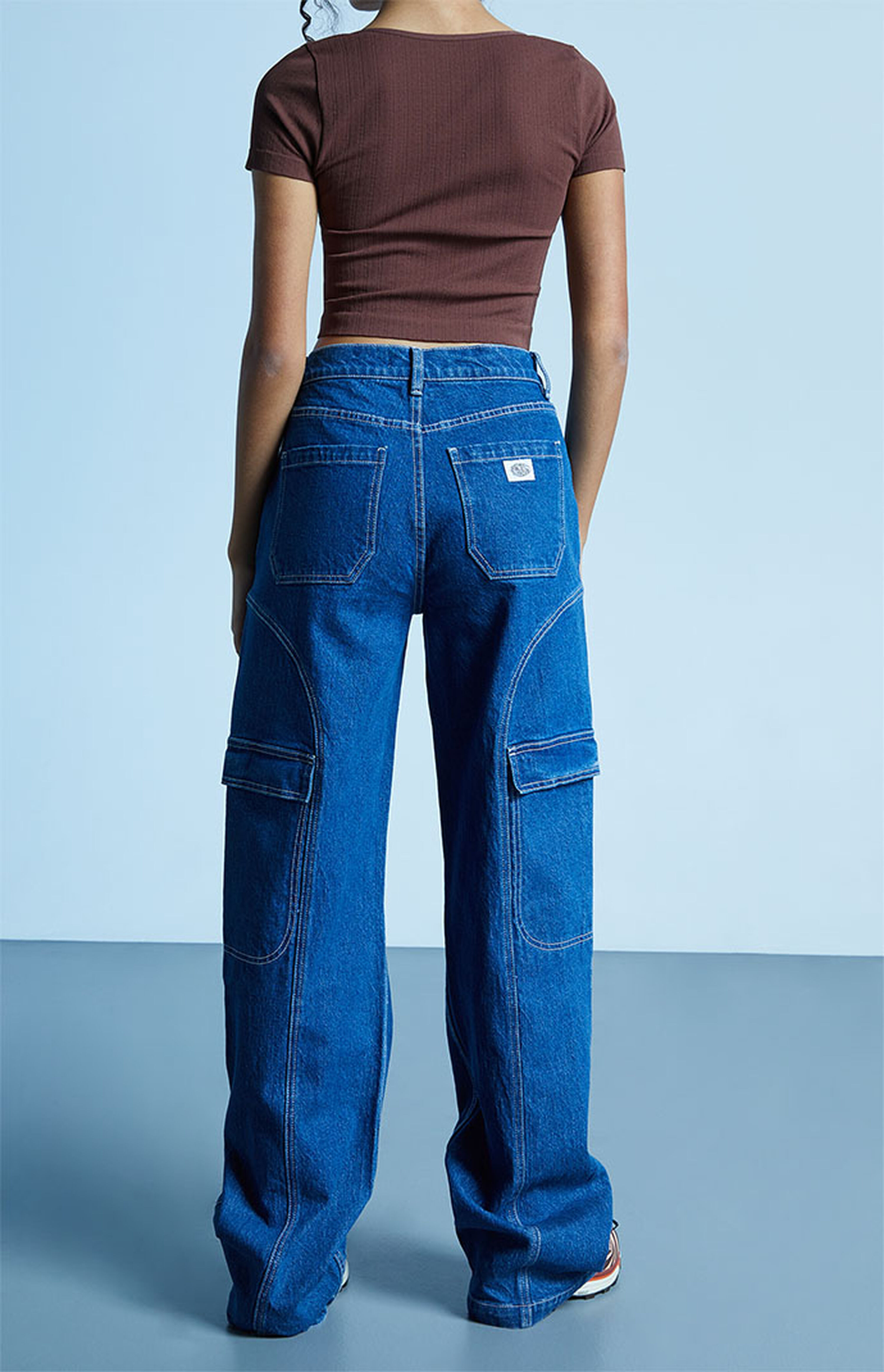 PacSun Dark Blue High Waisted Baggy Skate Pants | PacSun