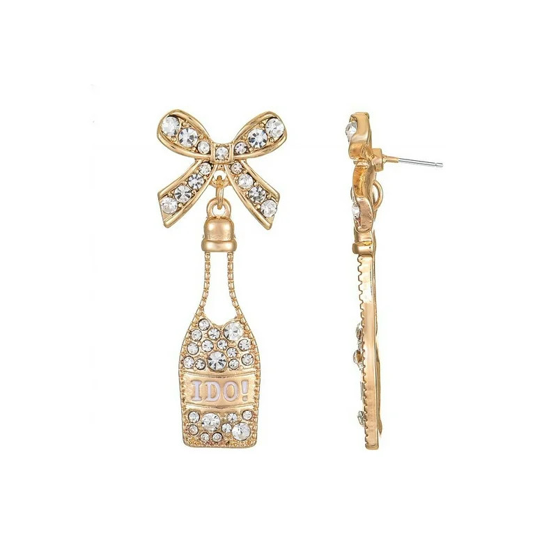 Packed Party Bridal "I Do" Champagne Bottle Earring | Walmart (US)