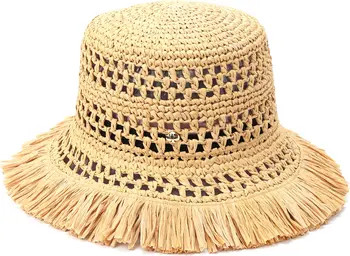 fringe spade straw cloche hat | Nordstrom