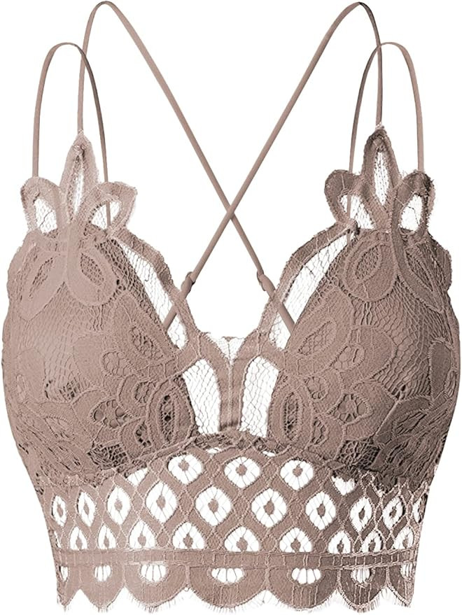 Women's Sexy Lace Bralette Pad Bra Top | Amazon (US)