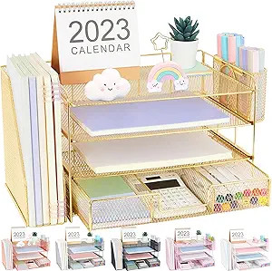 OPNICE File Folder Racks & File Folder Holders, File Organizer with 2 Pen Holders, Office Desk Ac... | Amazon (US)