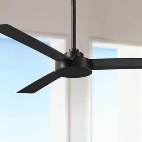 52" Minka Aire Roto Coal Black Ceiling Fan with Wall Control | Lamps Plus