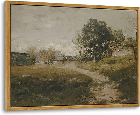 InSimSea Framed Canvas Wall Art - Vintage Countryside Road Pictures, Ready to Hang Painting for L... | Amazon (US)