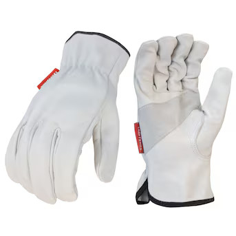 CRAFTSMAN Large White Leather Gloves, (1-Pair) | Lowe's