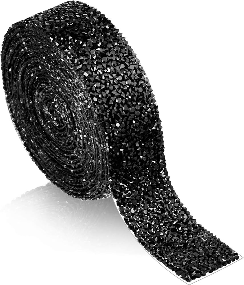 Crystal Rhinestone Ribbon 3 Yards Diamond Sparkling Bling Ribbons Roll Banding Belt Wrap for Wedd... | Amazon (US)