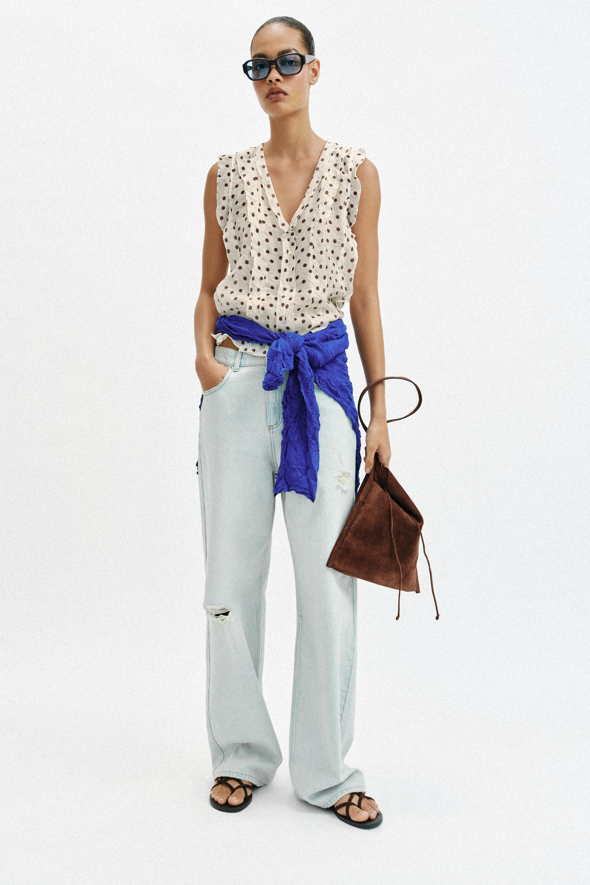 POLKA DOT PRINT BLOUSE | Zara US