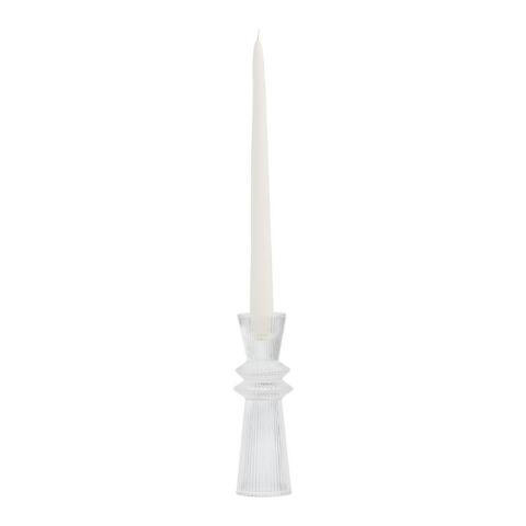 Tall Ribbed Glass Taper Candle Holder | World Market