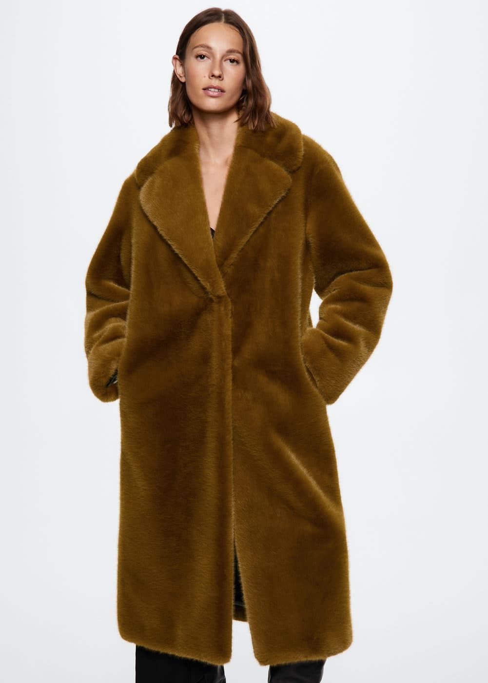 Oversize faux-fur coat -  Women | Mango USA | MANGO (US)