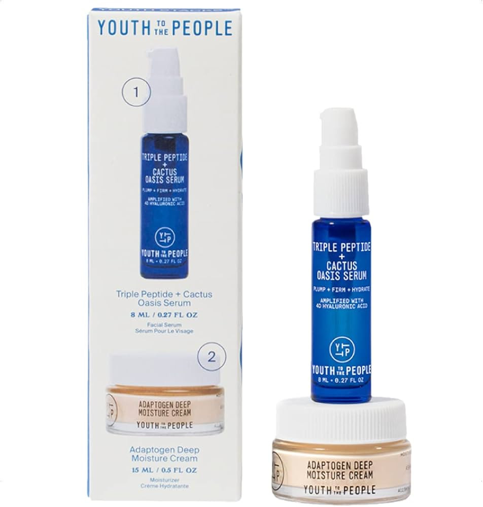 Youth To The People Plump It Up Youth Stack - Travel Size Triple Peptide + Cactus Oasis Serum (8m... | Amazon (US)