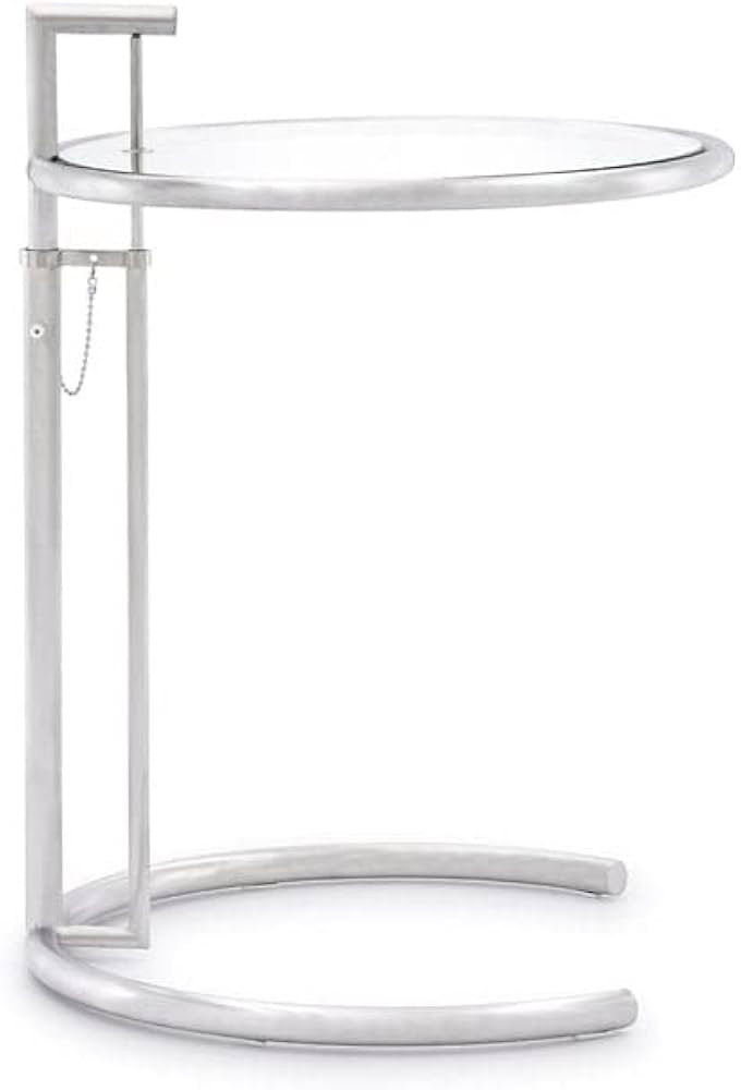 ZURI Furniture Modern Aileen Side Table Clear Tempered Glass Top Brushed Stainless Steel Base | Amazon (US)