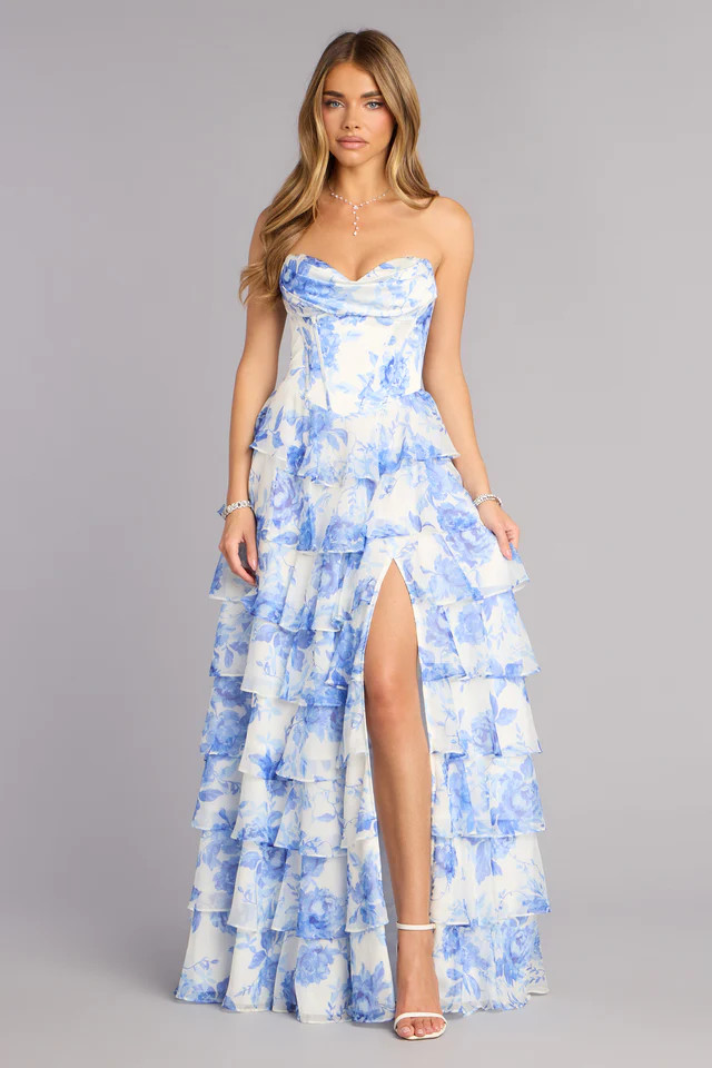 Althea Floral Chiffon Formal Dress | Windsor Stores
