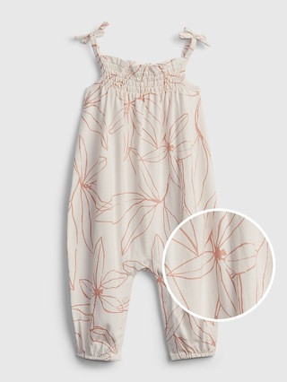 Baby 100% Organic Cotton Floral Smocked One-Piece | Gap (US)
