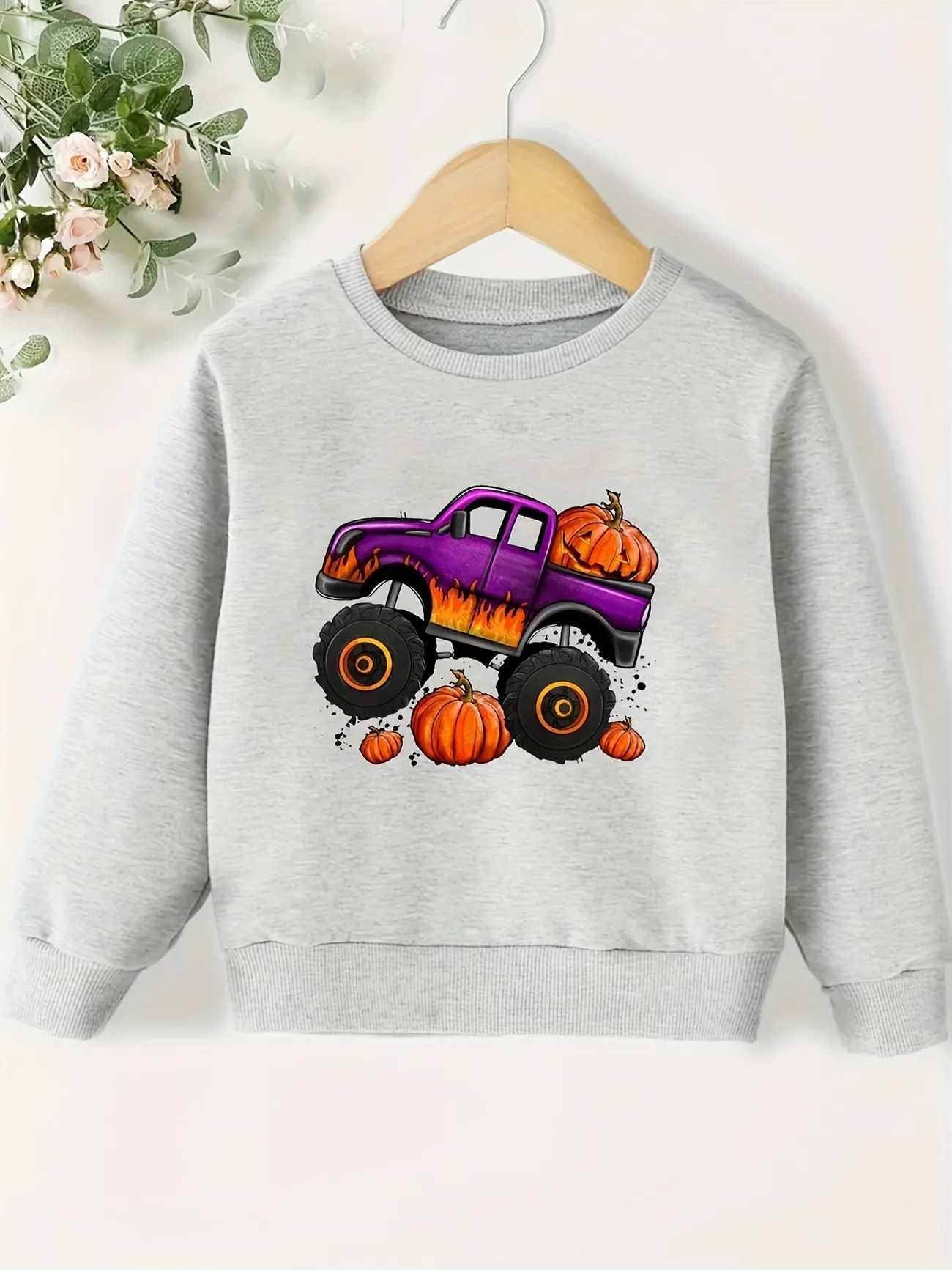 Pumpkin Truck Pattern Kid's Sweatshirt, Halloween Style Long Sleeve Top, Toddler Boy's Clothes Fo... | Temu Affiliate Program